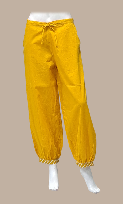 Mustard Printed Kurti Top & Pants