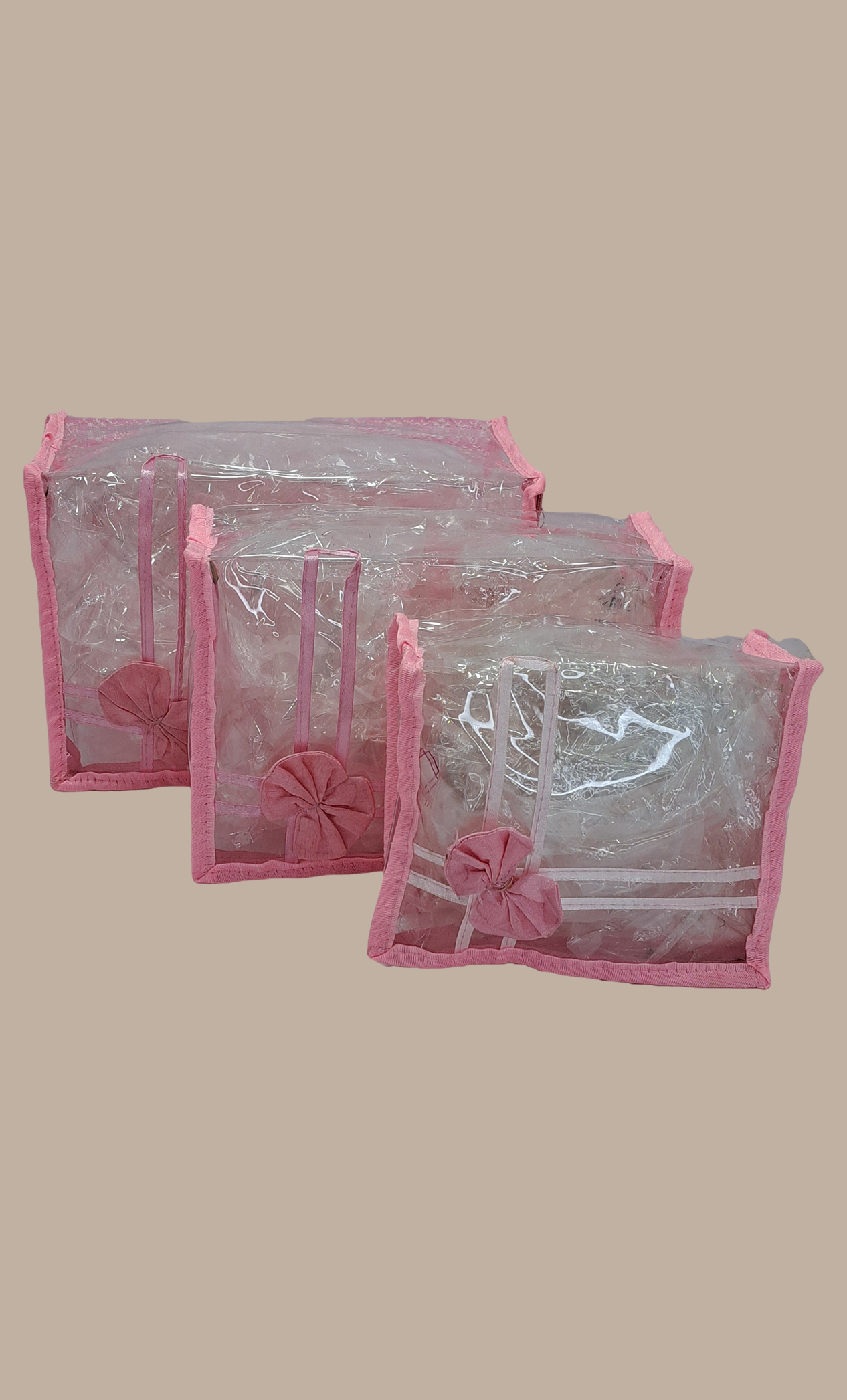 Baby Pink 3 Piece Cosmetic Pouch