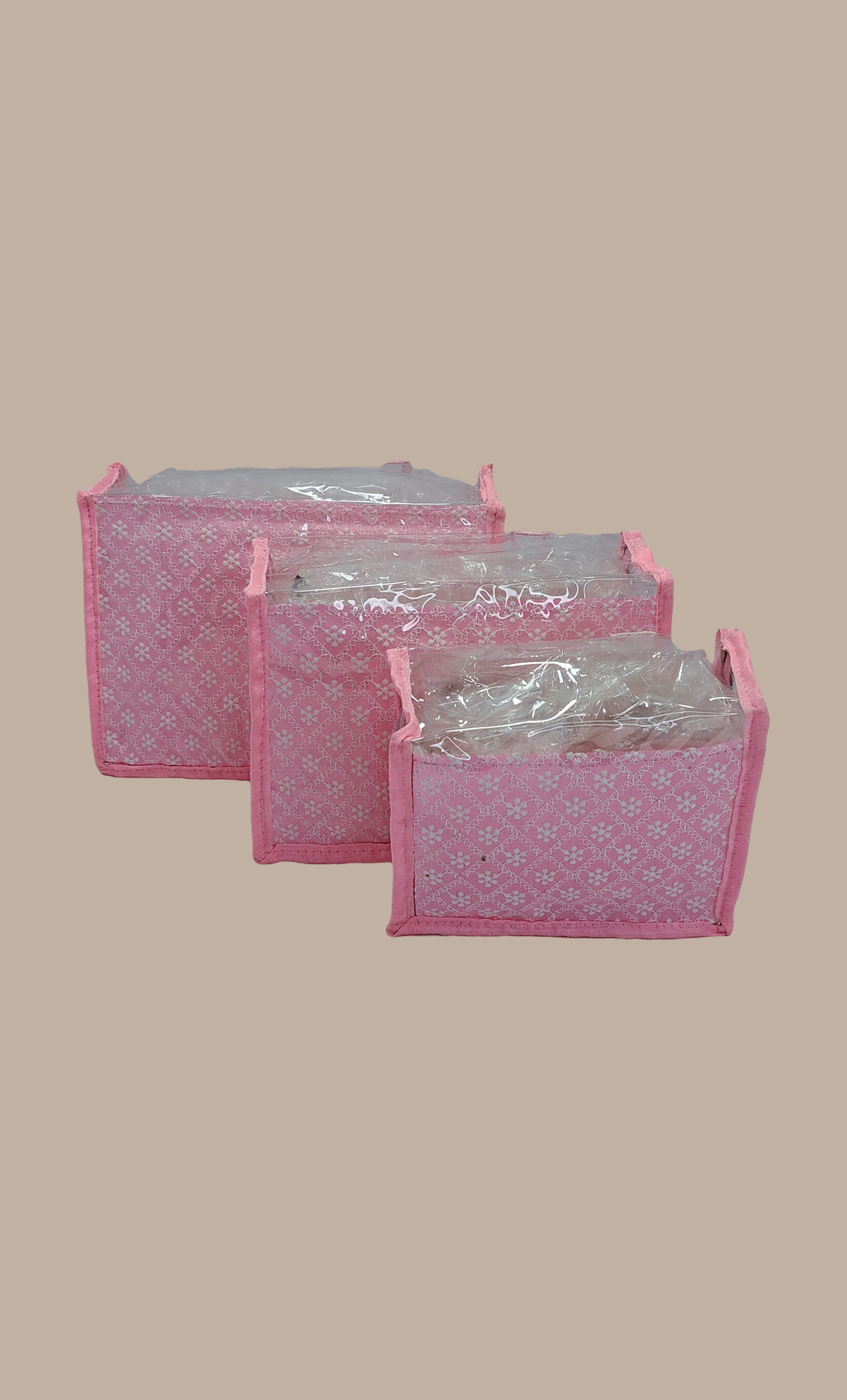Baby Pink 3 Piece Cosmetic Pouch