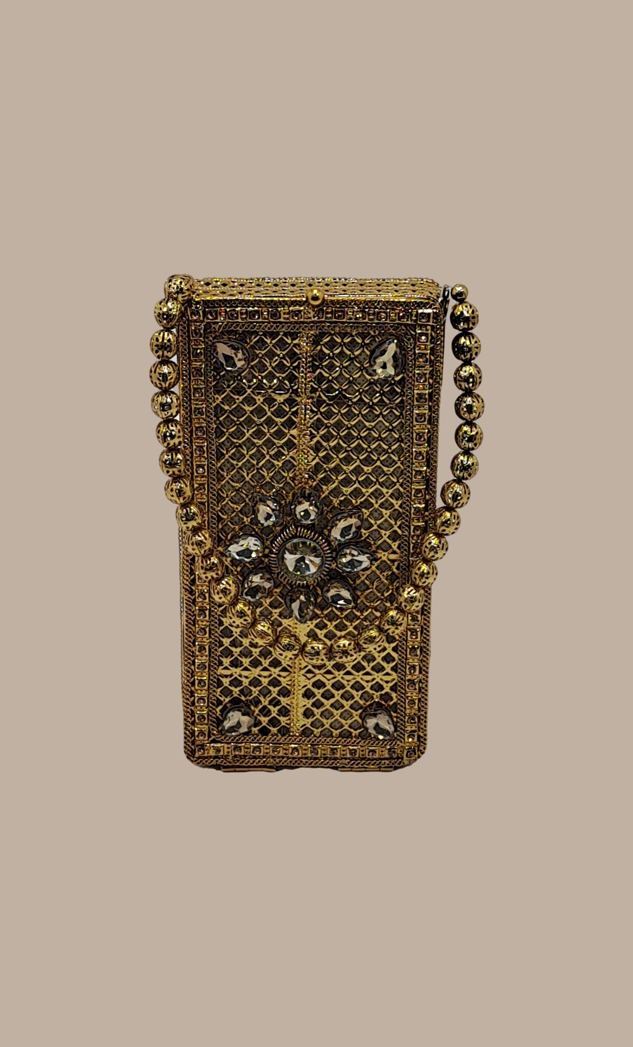 Gold Metal Cell Phone Bag