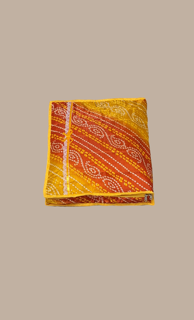 Mustard Bandhani Double Sari Cover