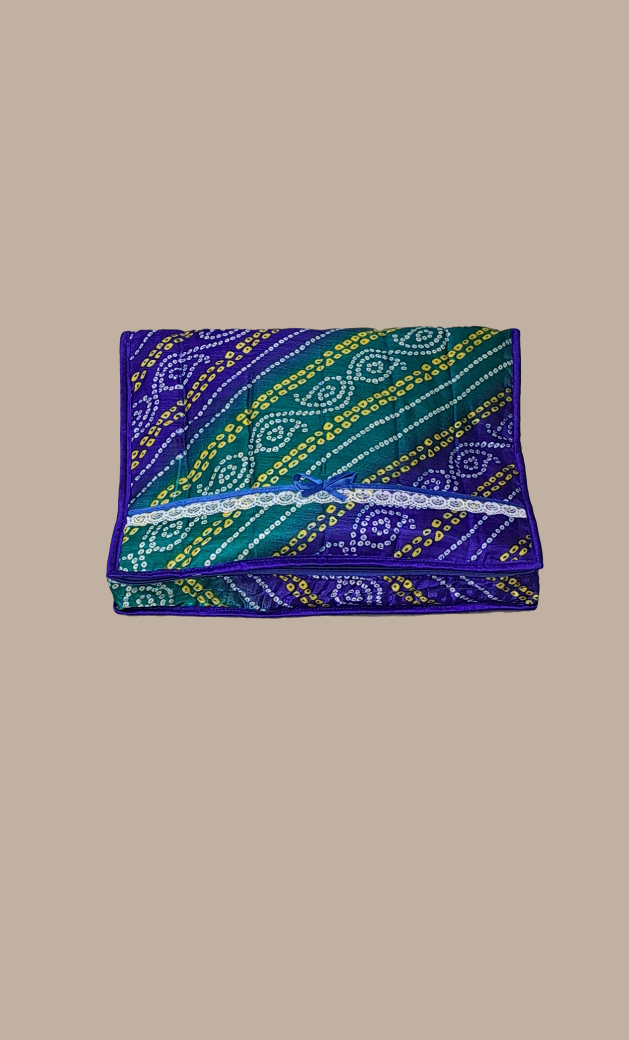Royal Blue Bandhani Double Sari Cover