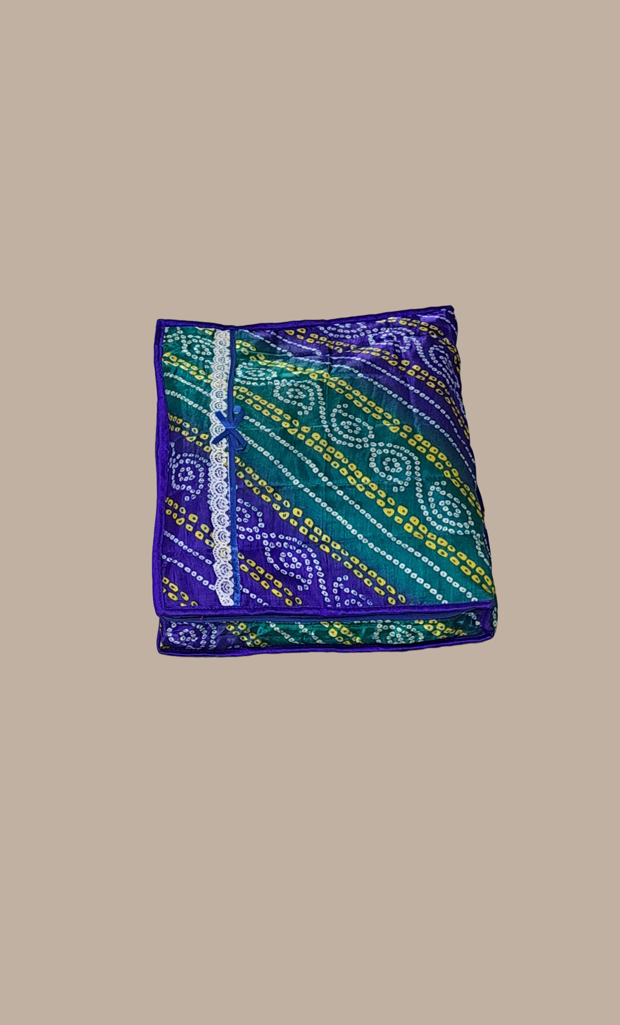 Royal Blue Bandhani Double Sari Cover