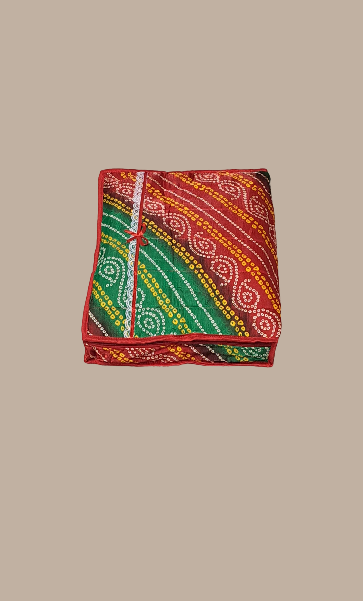 Maroon Bandhani Double Sari Cover