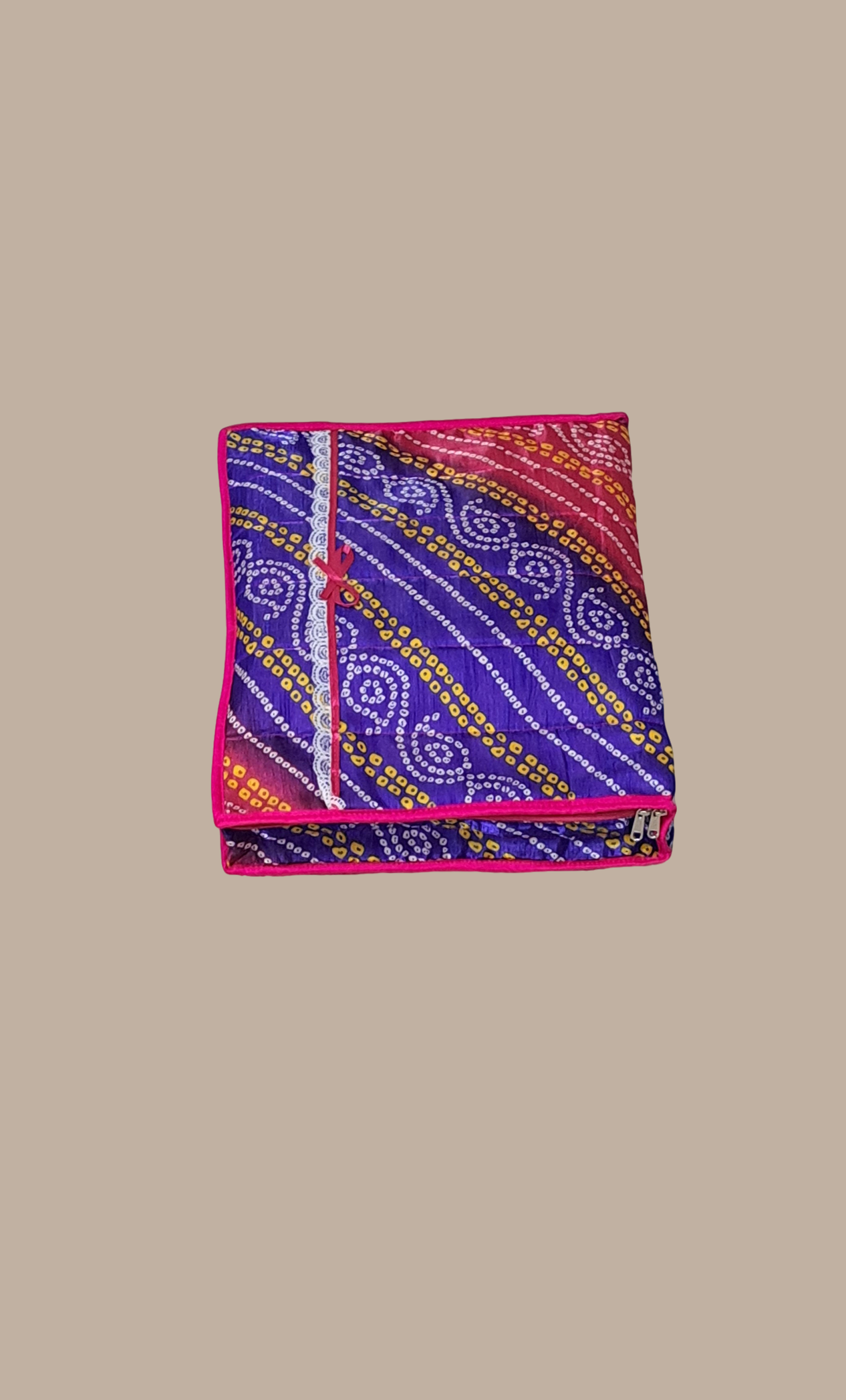 Cerise Bandhani Double Sari Cover