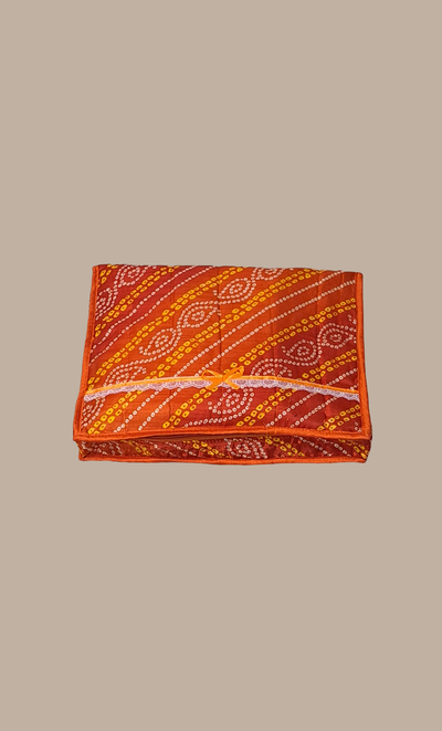 Orange Bandhani Double Sari Cover
