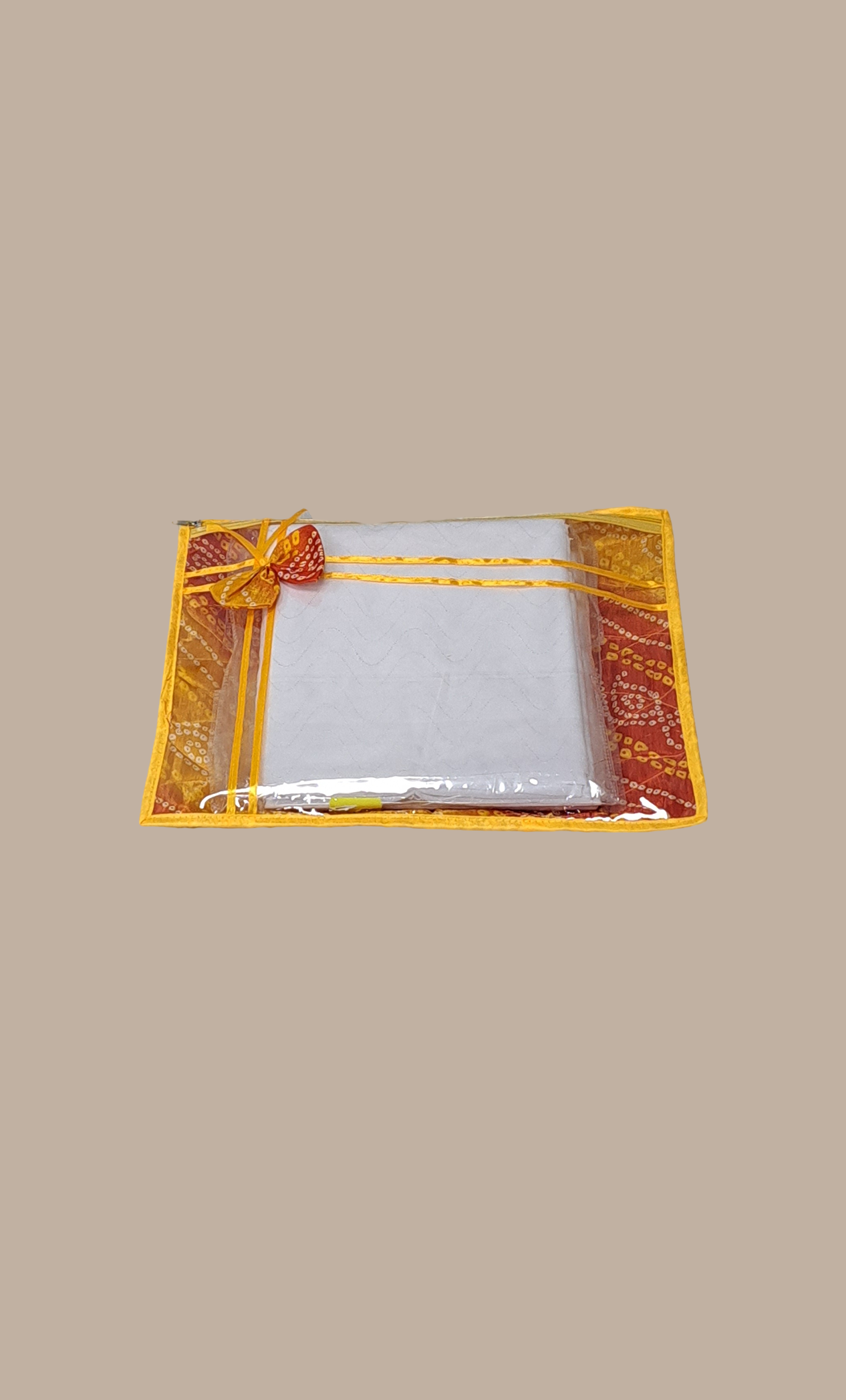 Canary Yellow Bandhani Single Sari Cover