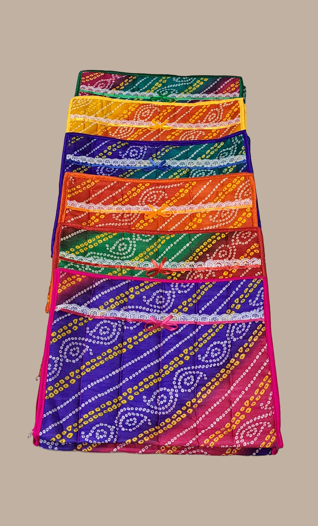 Orange Bandhani Sari Cover