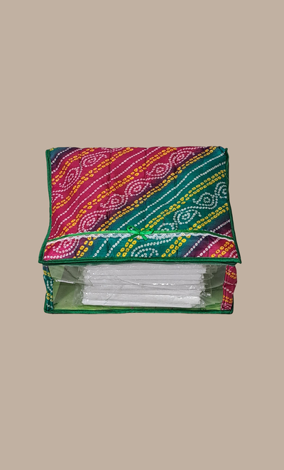 Magenta Bandhani Sari Cover