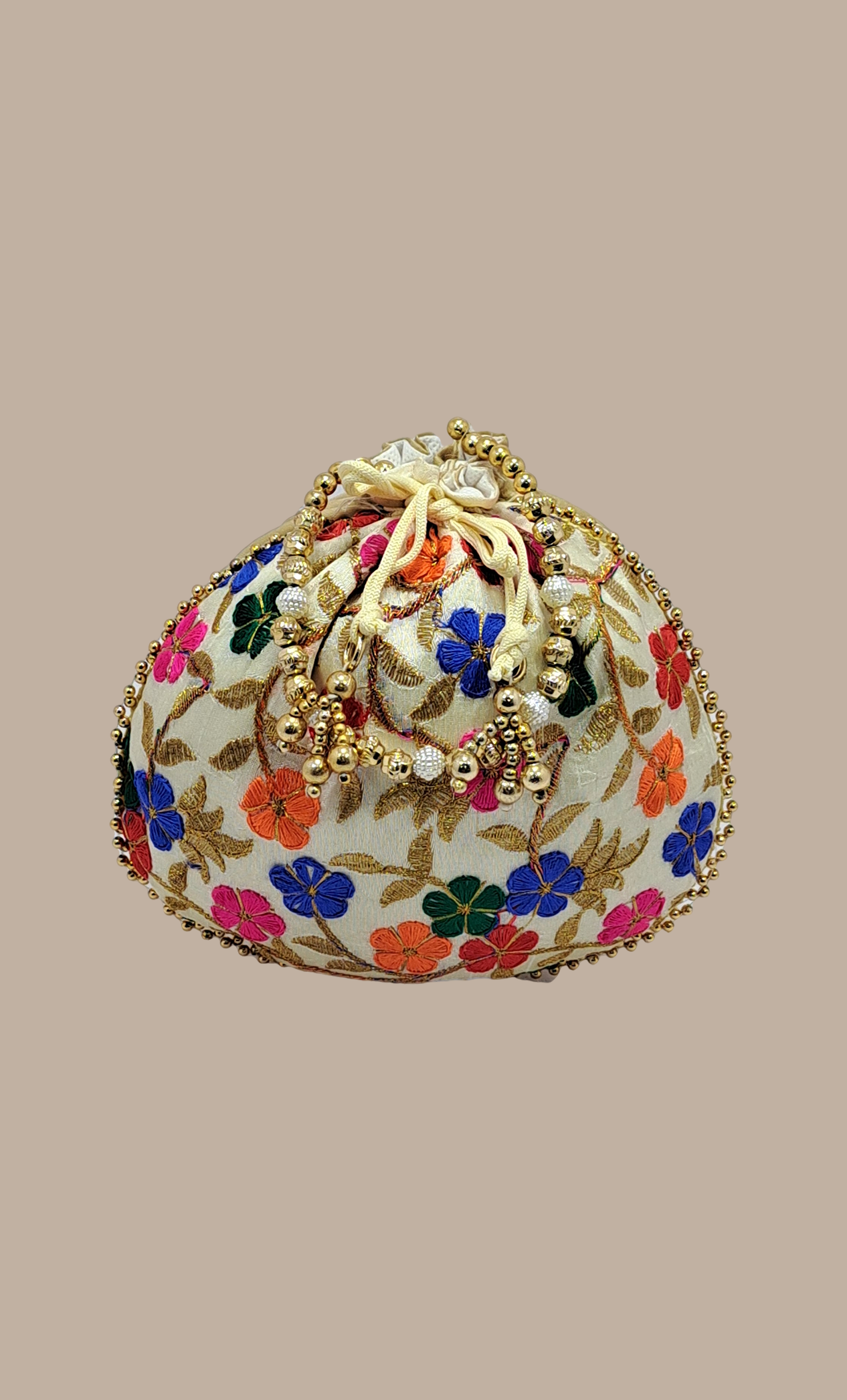 Floral Embroidered Pouch Bag