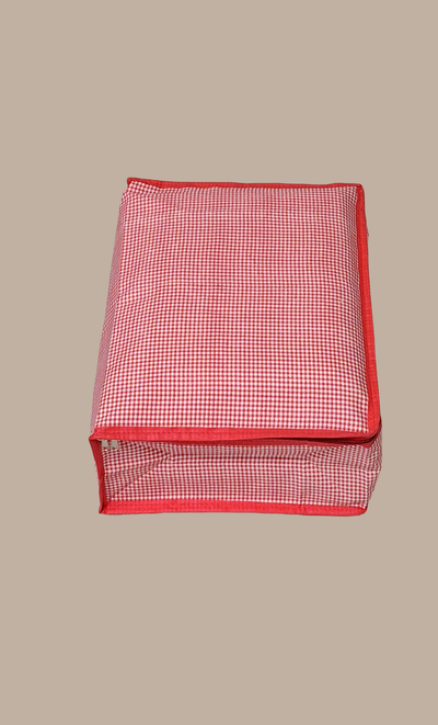 Red Check Sari Cover