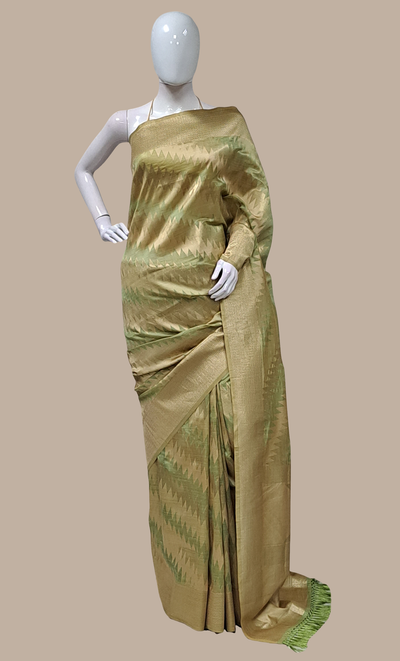 Light Olive Cotton Sari