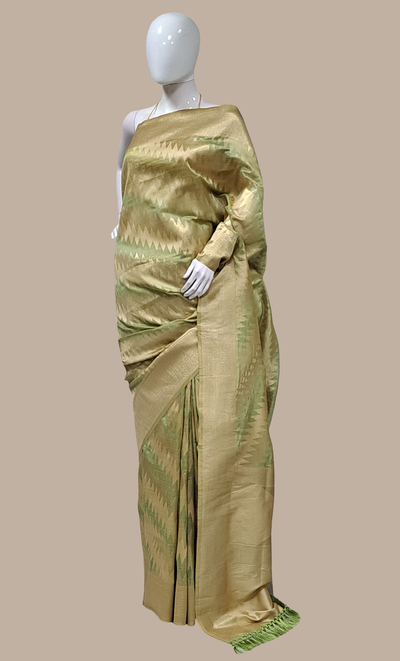 Light Olive Cotton Sari