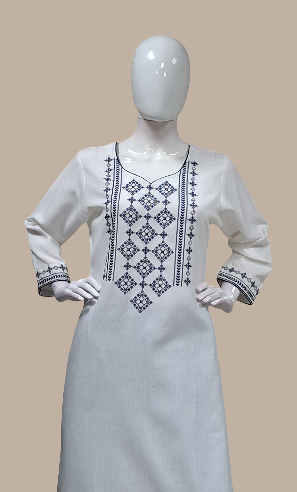 Off White Embroidered Salwar