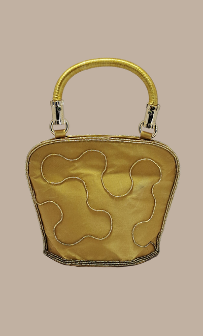 Gold Beadwork Embroidered Handbag