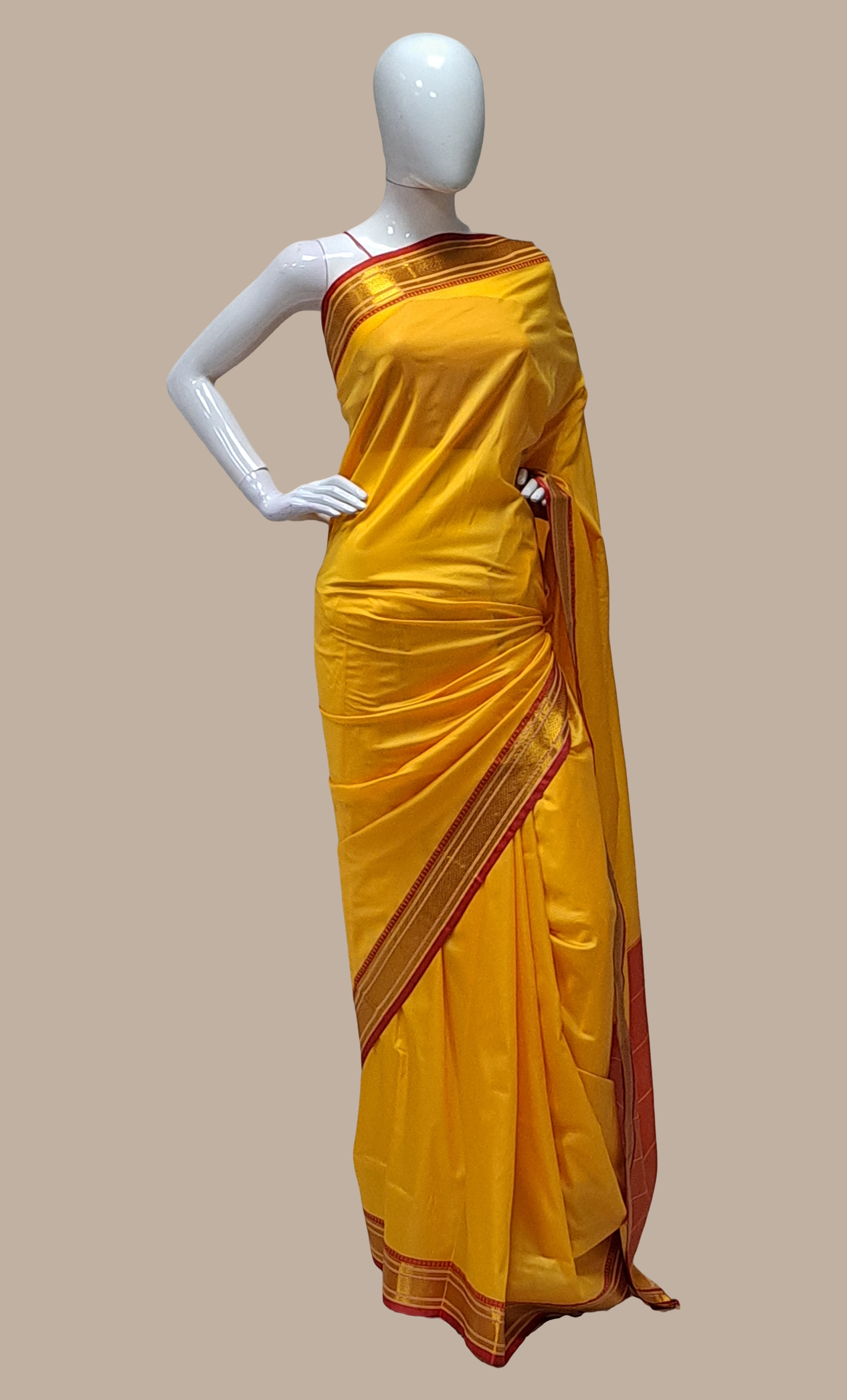 Canary Yellow Kanjivaram Sari