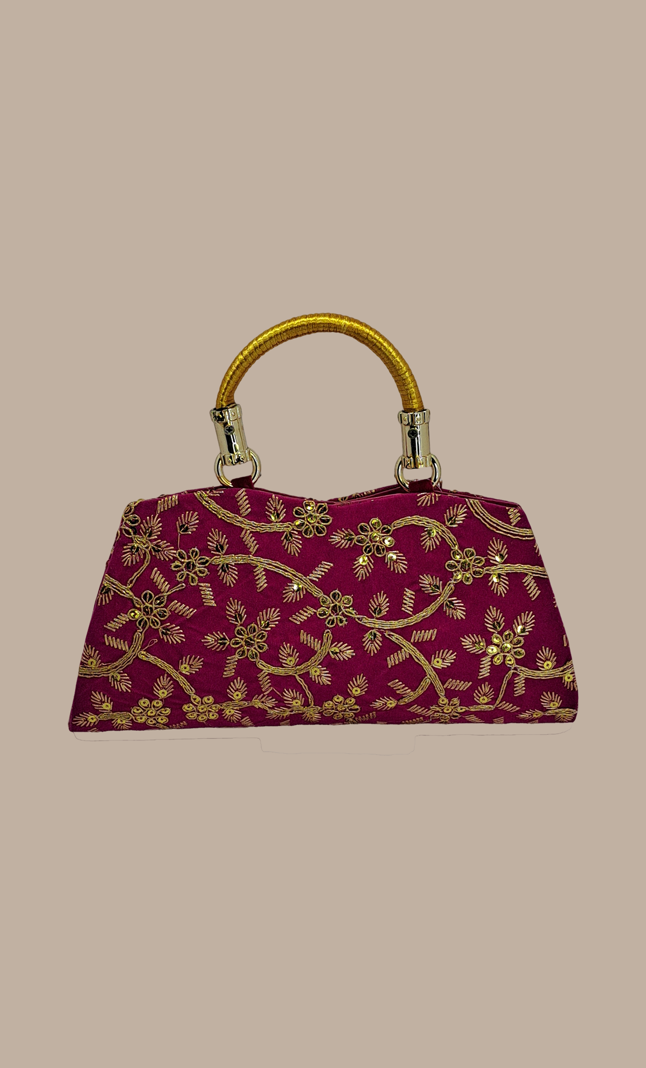 Cerise Embroidered Handbag