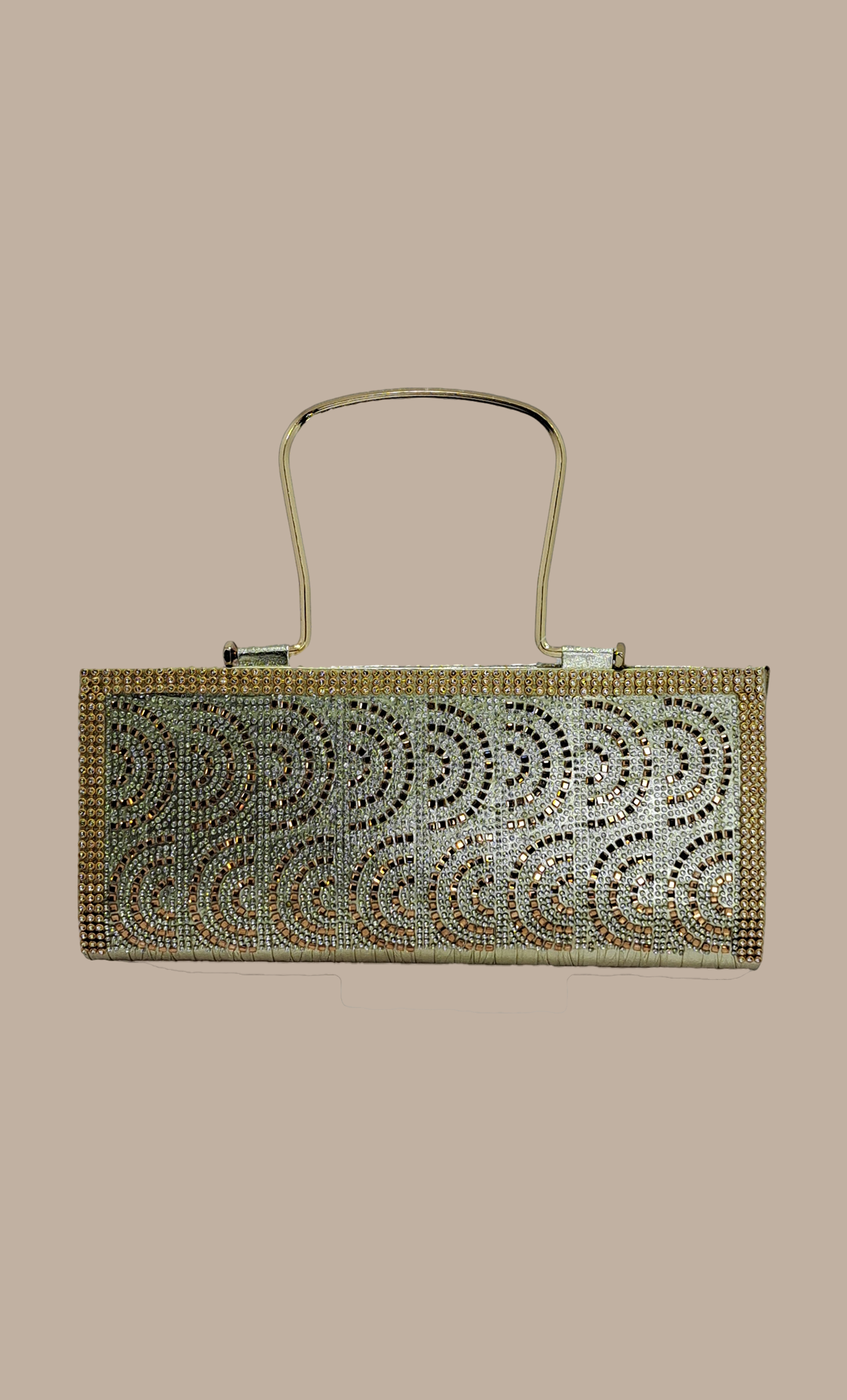 Light Gold Stonework Handbag