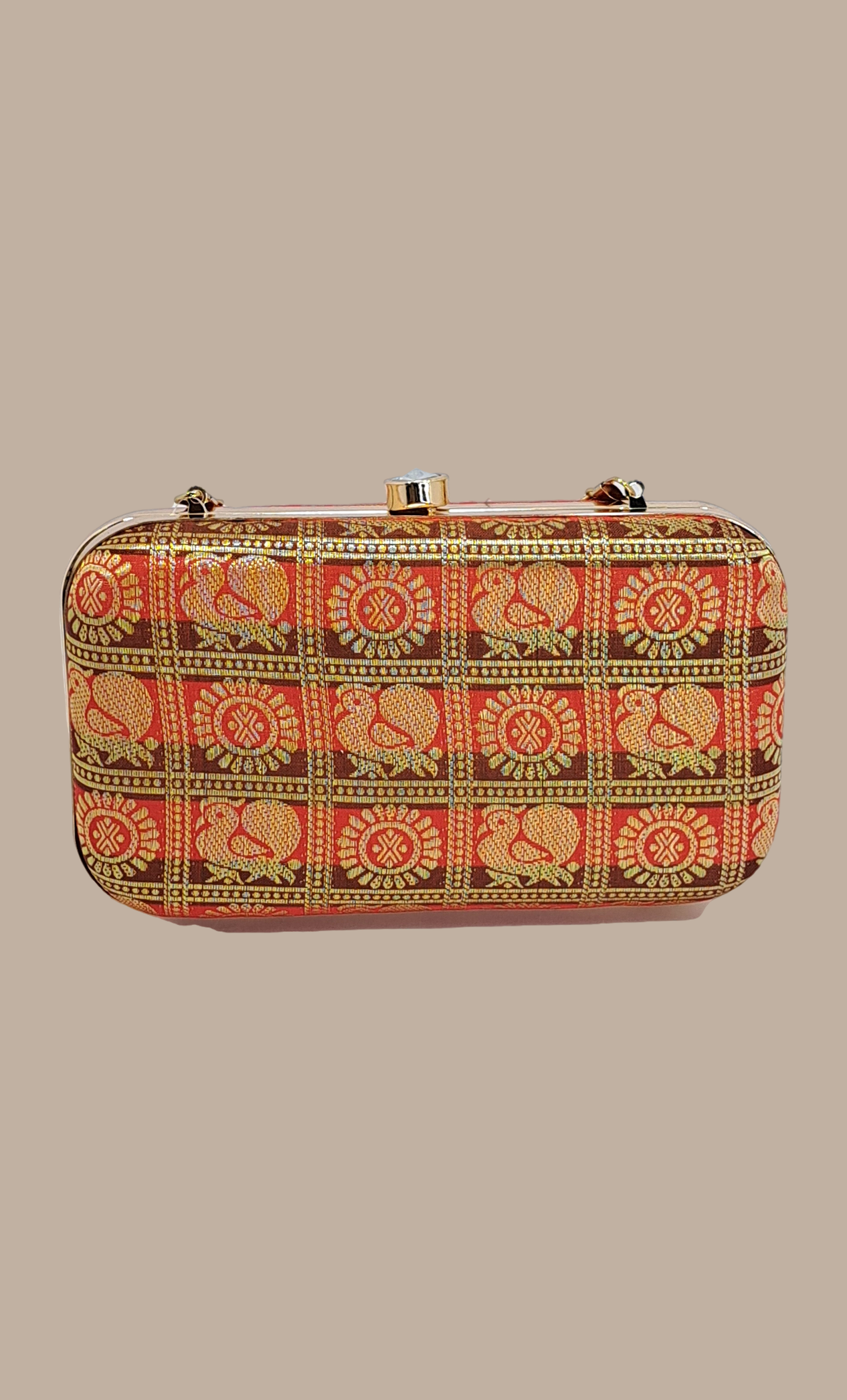 Soft Red Woven Clutch Bag