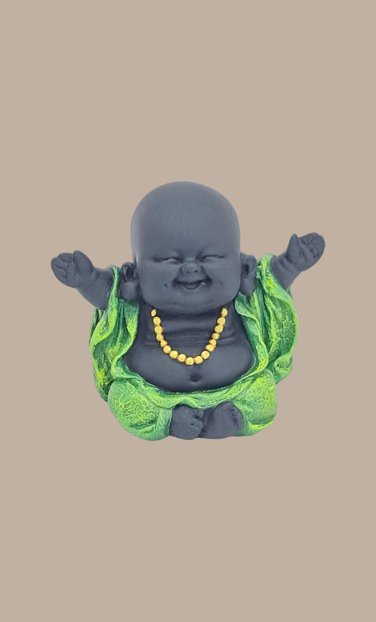 Green Smiling Baby Monk