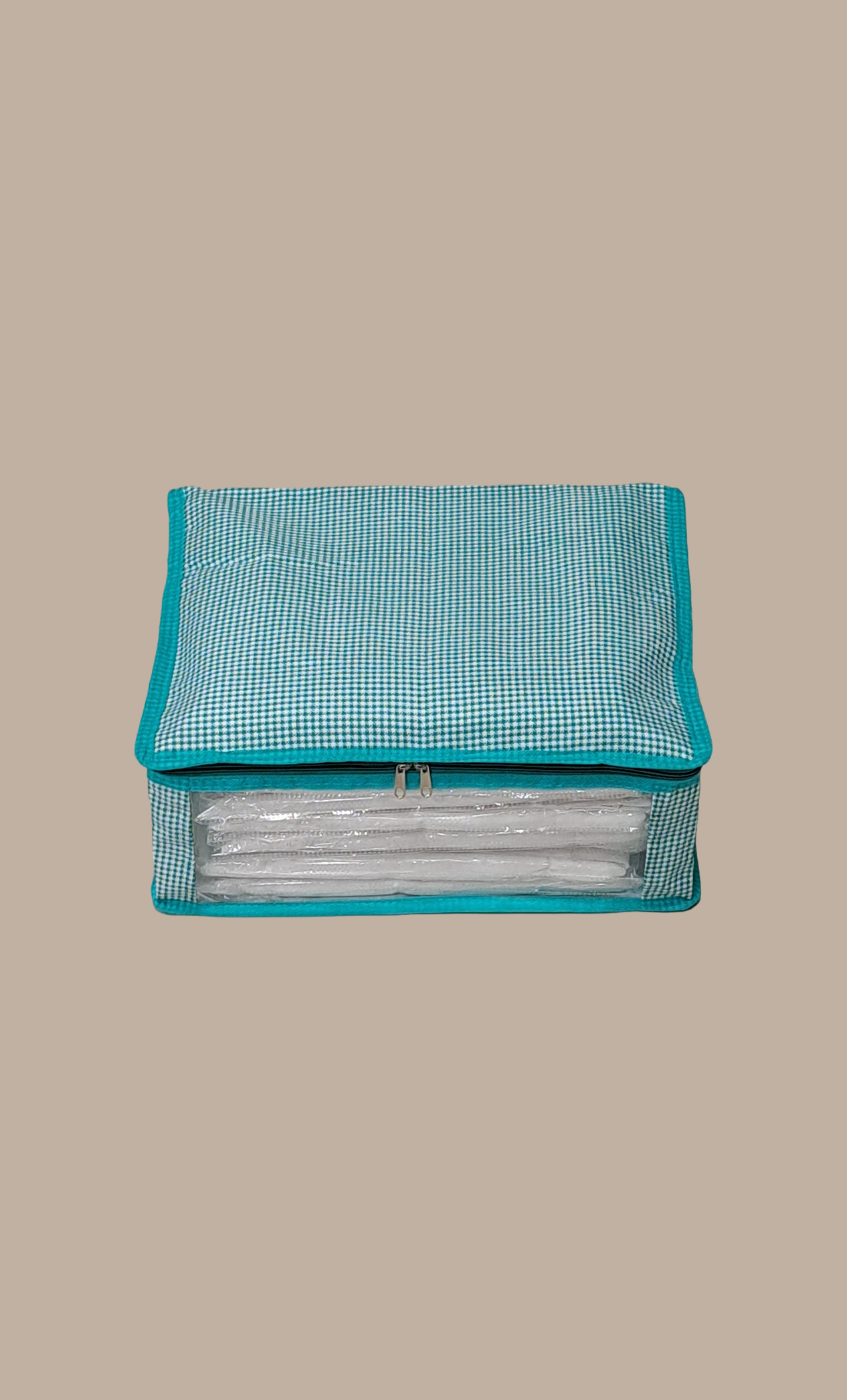 Aqua Check Sari Cover