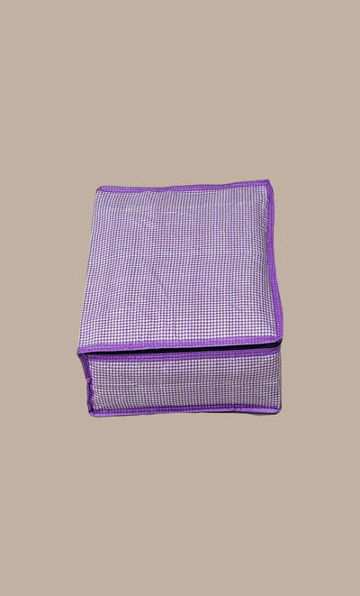 Purple Check Sari Cover