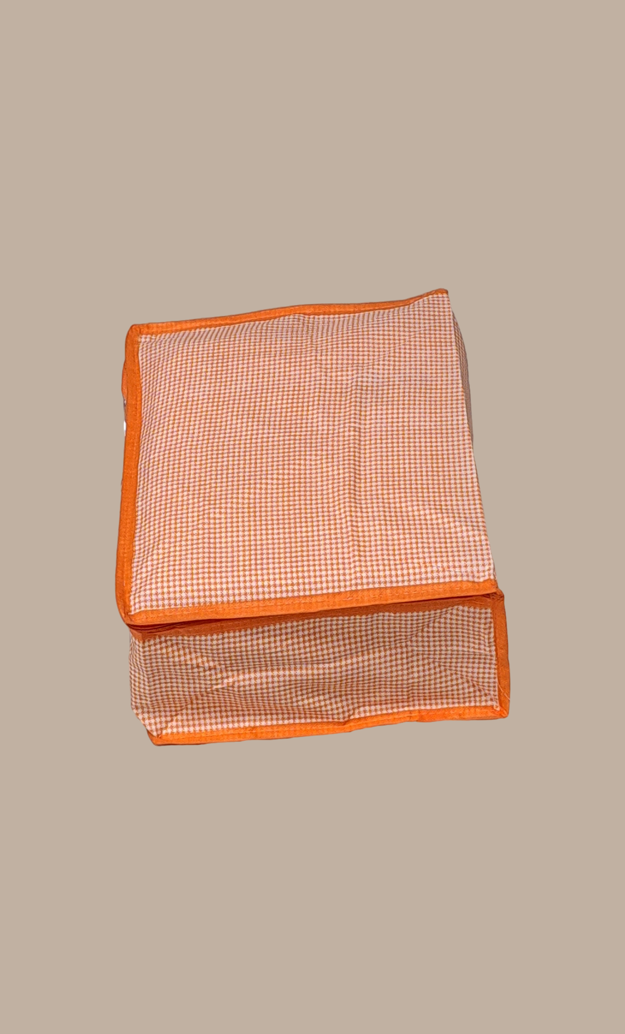 Orange Check Sari Cover