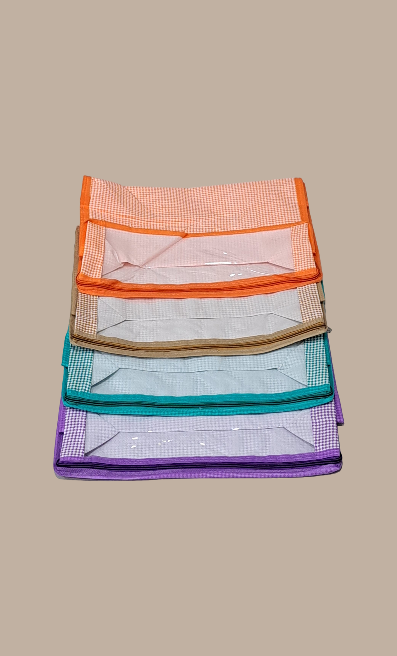 Orange Check Sari Cover