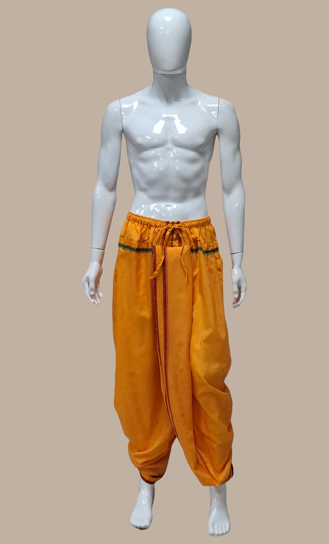 Saffron Embroidered Dhoti Pants