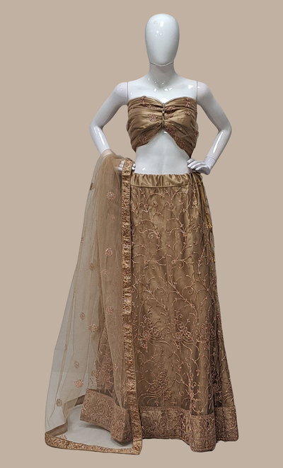 Bronze Embroidered Lengha