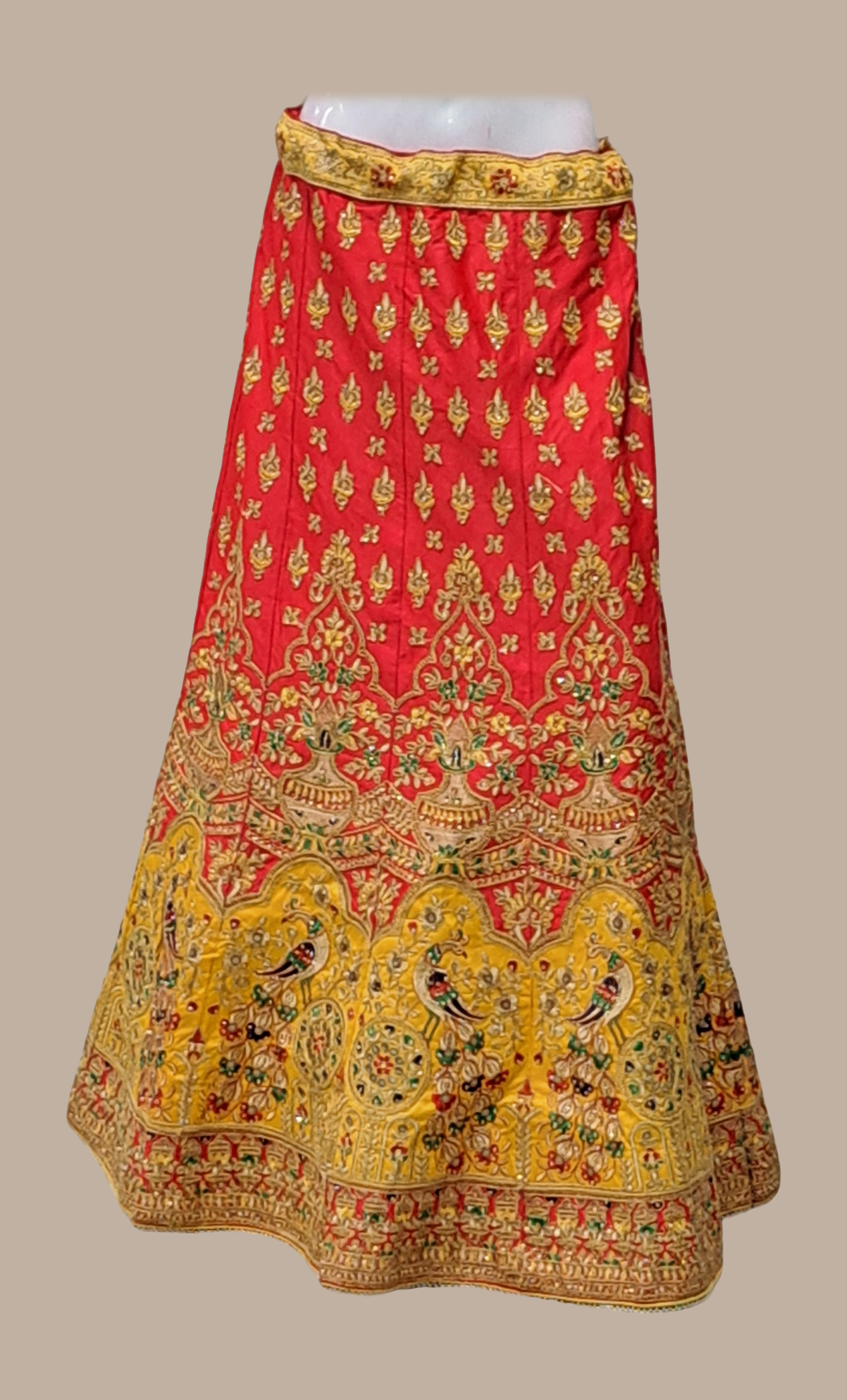 Mustard Embroidered Lengha