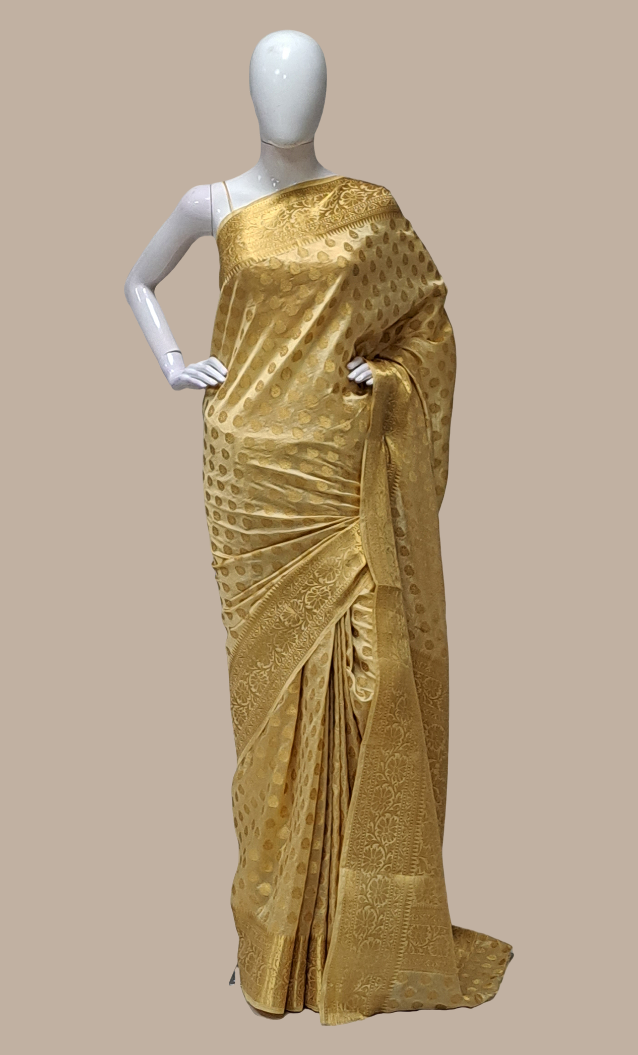 Gold Woven Art Silk Sari