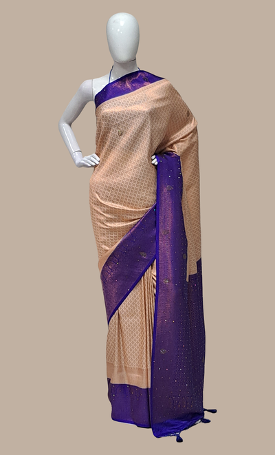 Royal Blue Woven Art Silk Sari