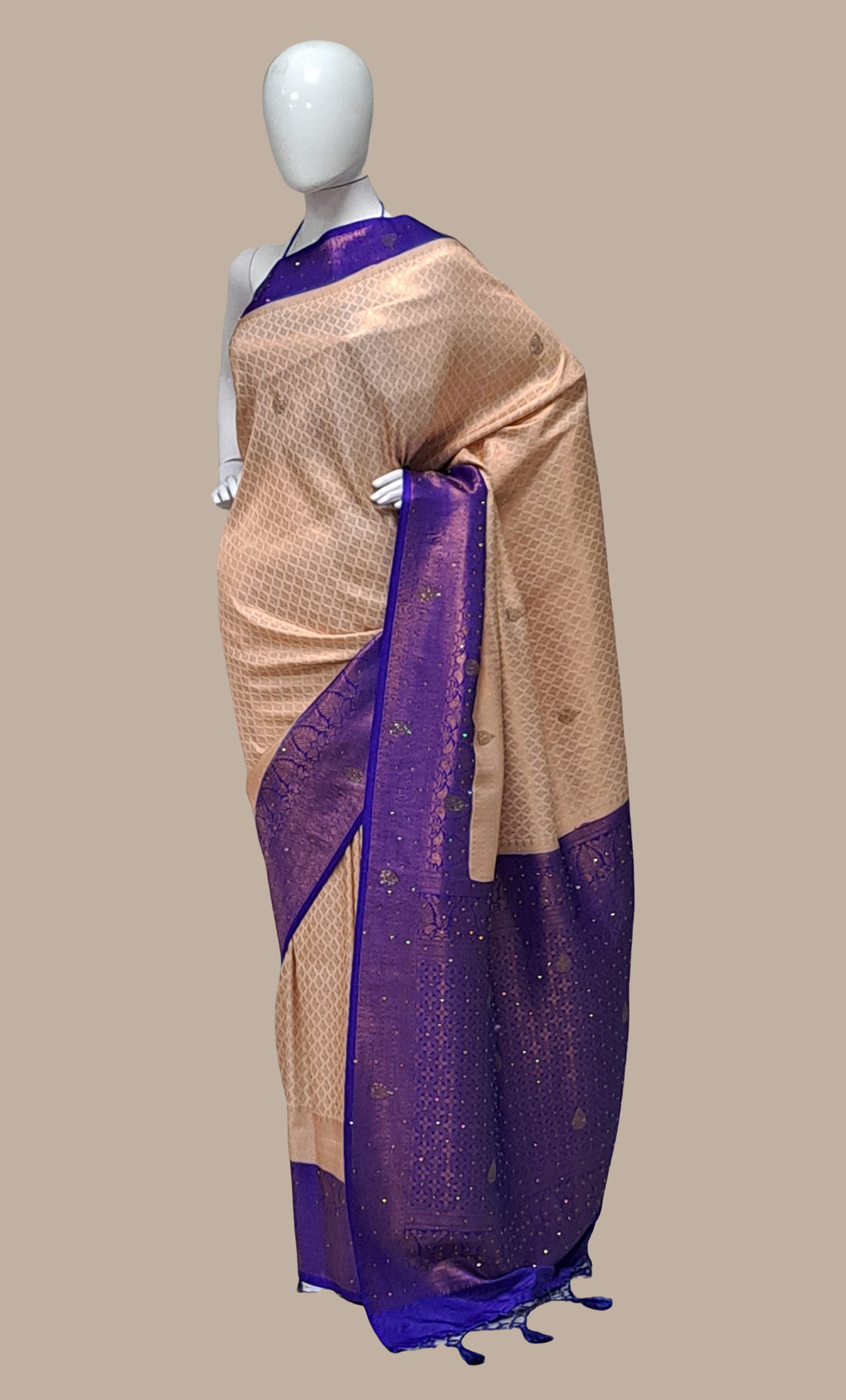 Royal Blue Woven Art Silk Sari