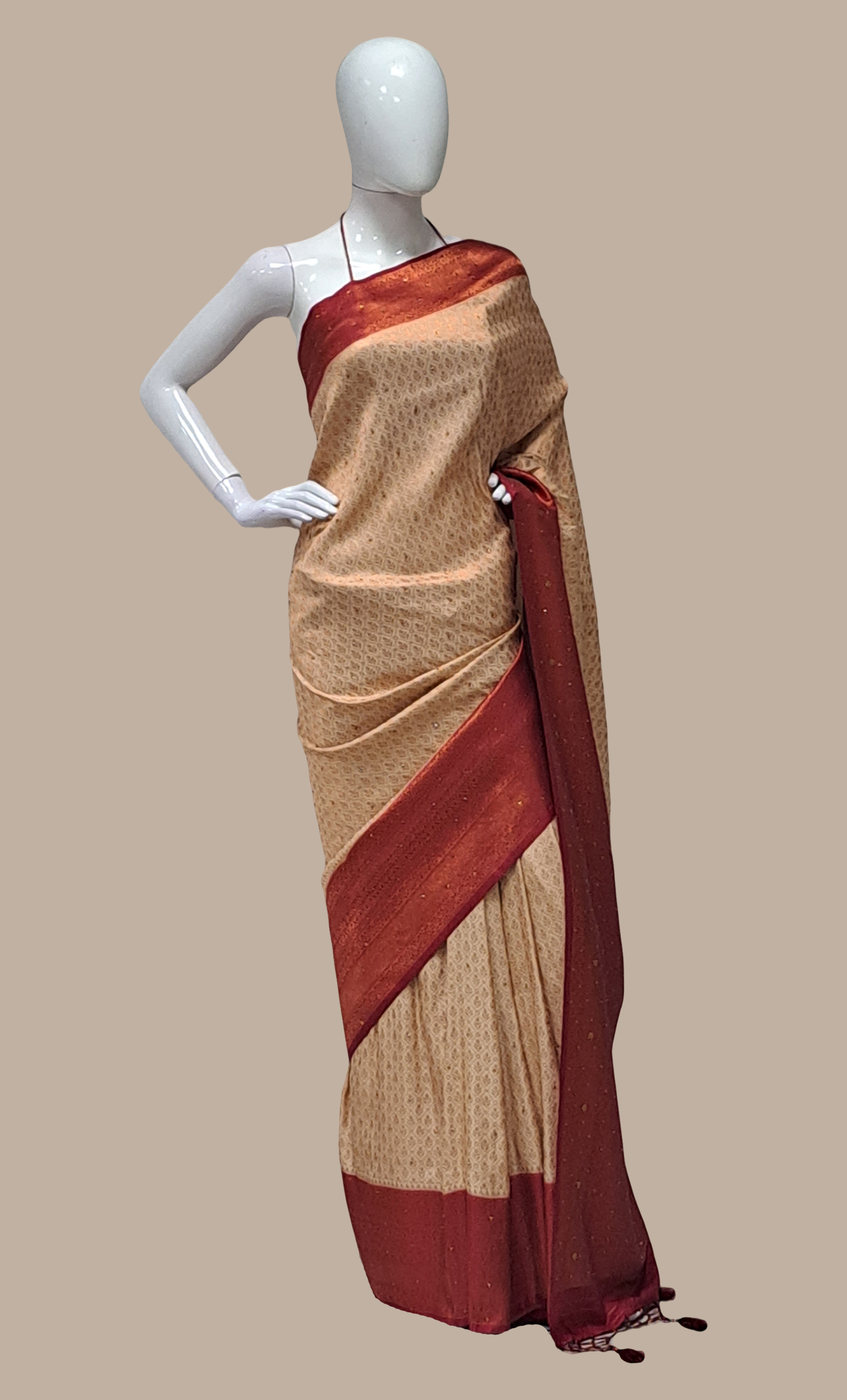 Maroon Stonework Art Silk Sari