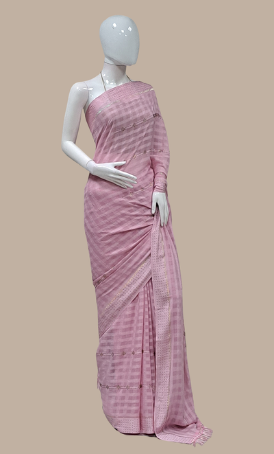 Mink Embroidered Sari