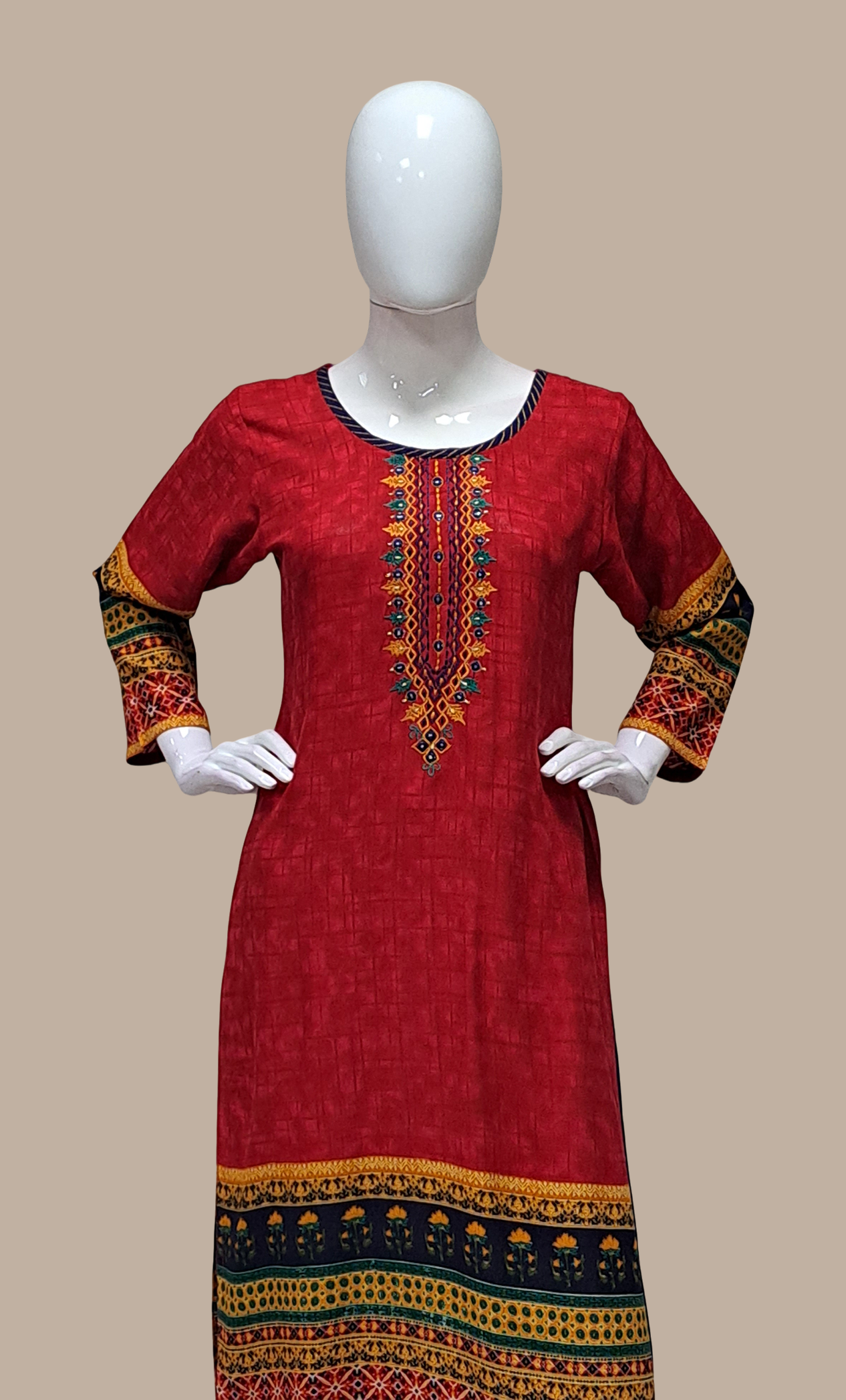 Deep Red Embroidered Salwar