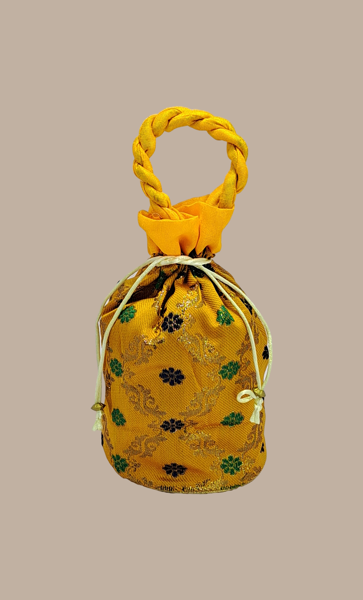 Deep Mustard Embroidered Pouch Bag