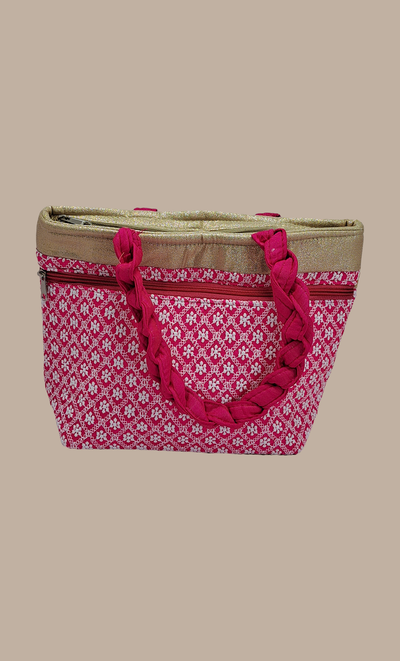 Cerise Embroidered Handbag