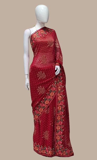 Cherry Embroidered Sari