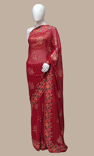 Cherry Embroidered Sari