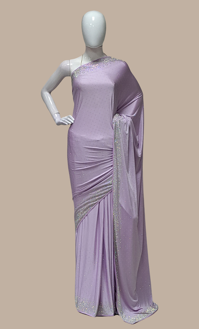 Lilac Stonework Embroidered Sari