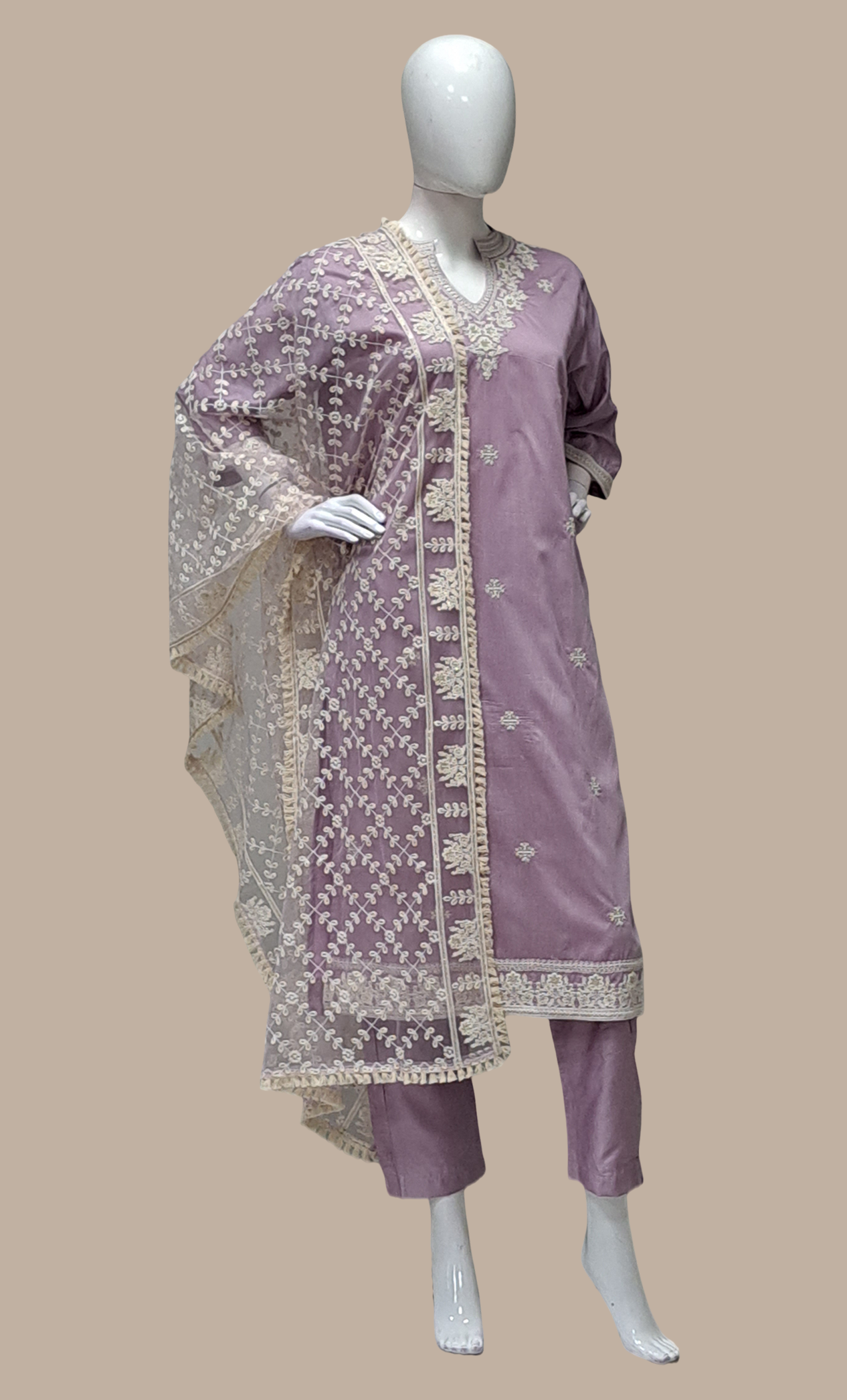 Lavender Embroidered Punjabi