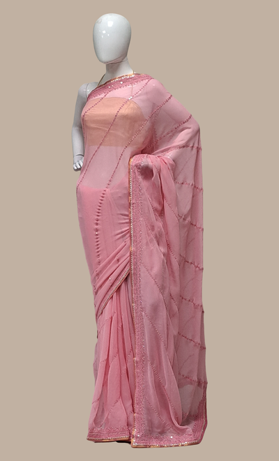 Soft Mink Embroidered Sari