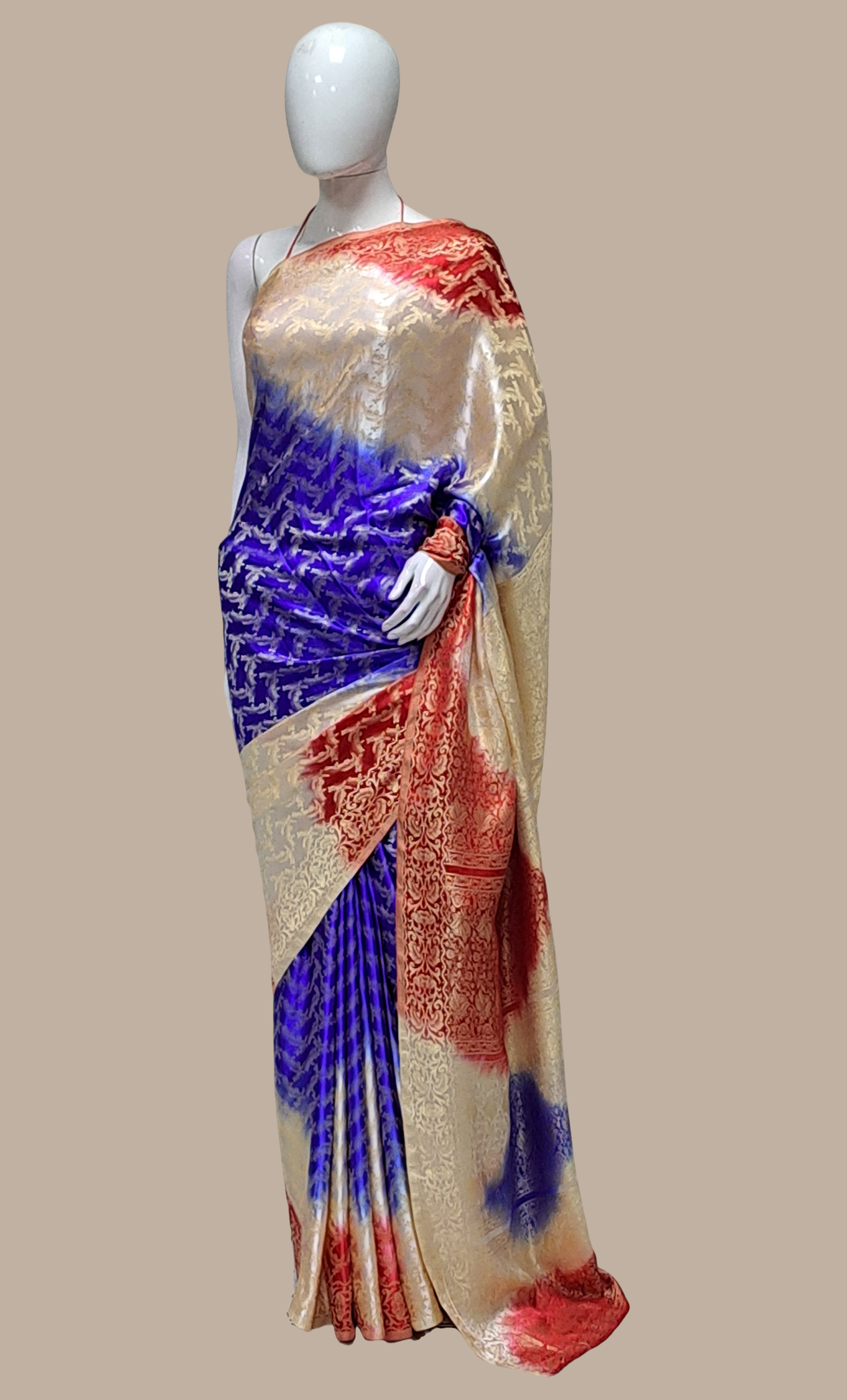 Royal Blue Woven Sari