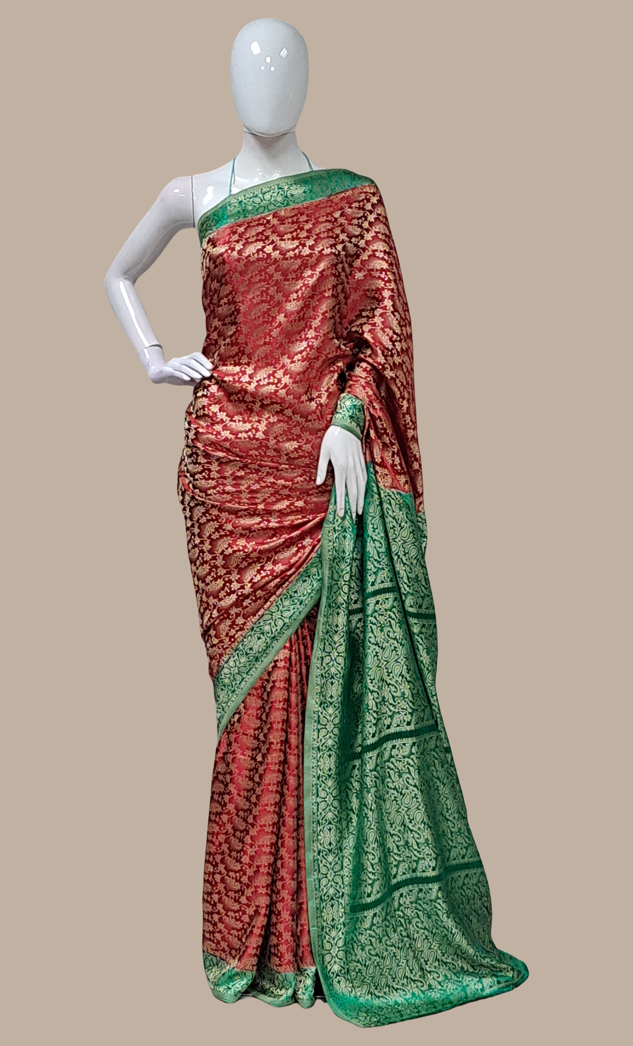 Maroon Woven Sari