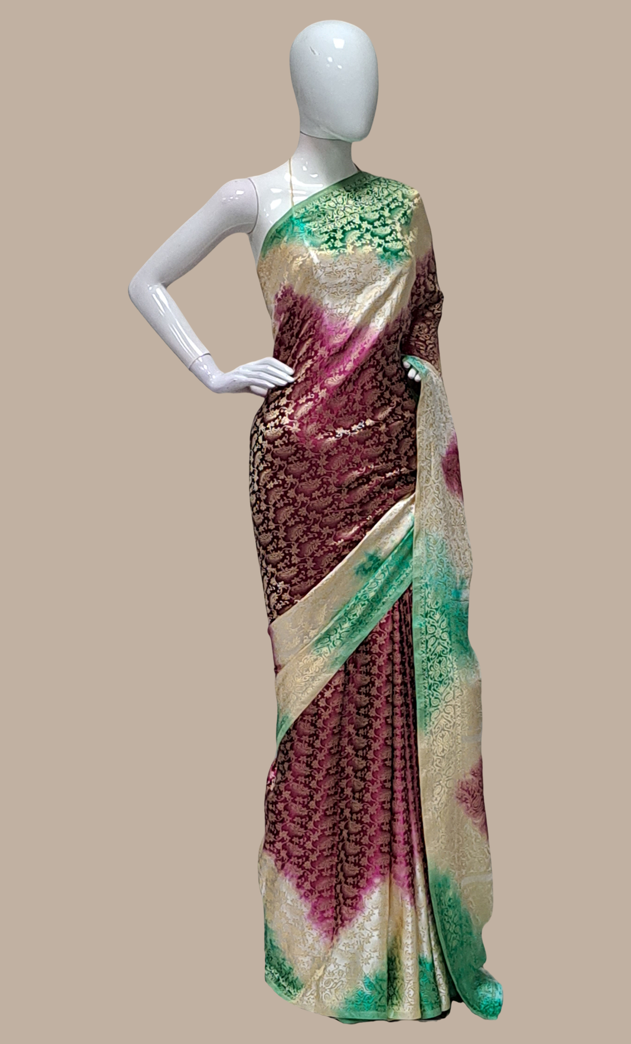 Plum Woven Sari