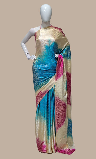Sky Blue Woven Sari