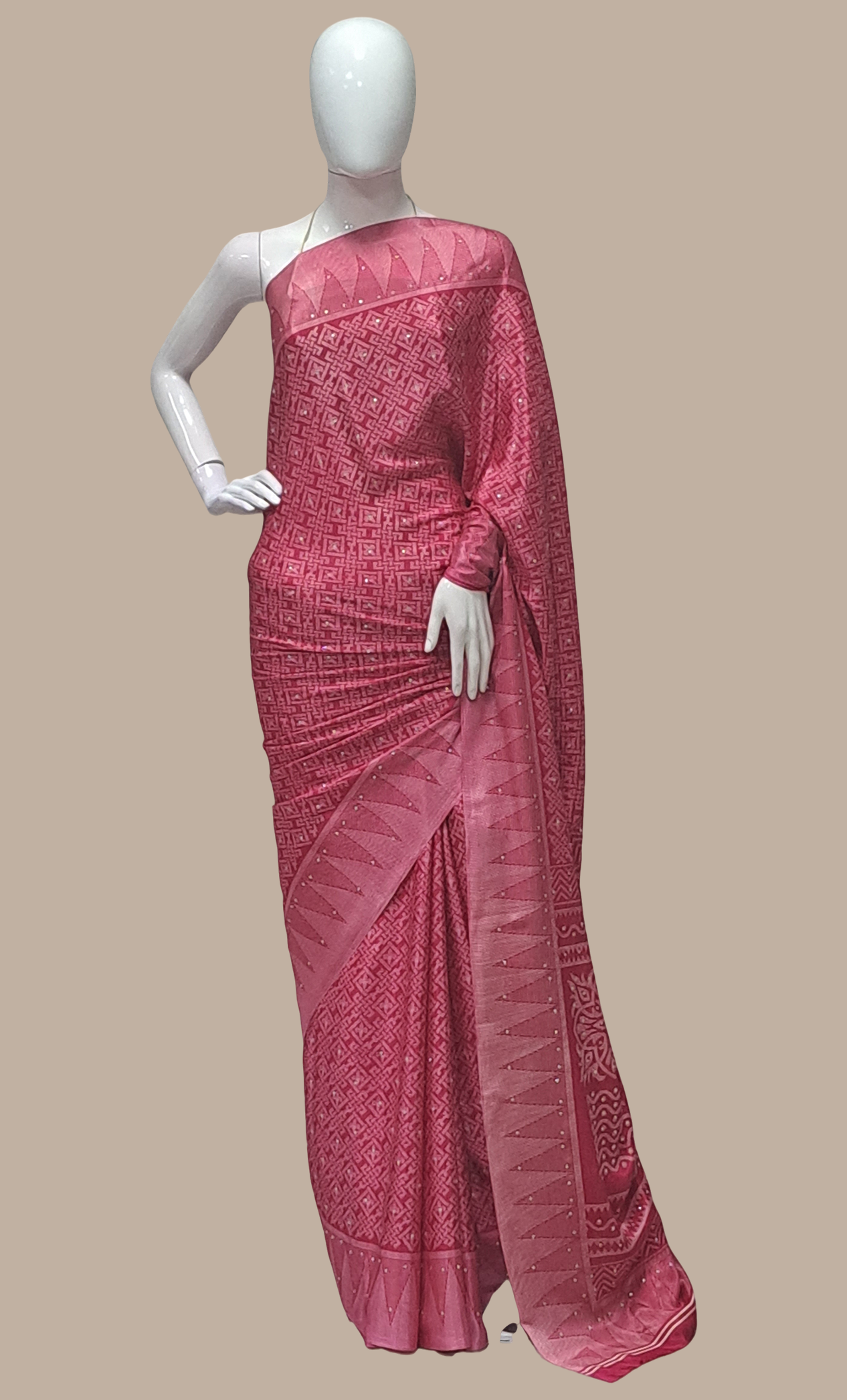 Magenta Printed Sari