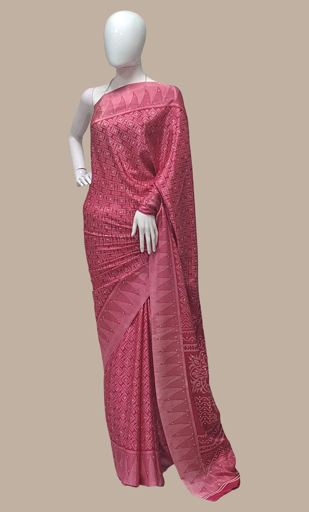 Magenta Printed Sari